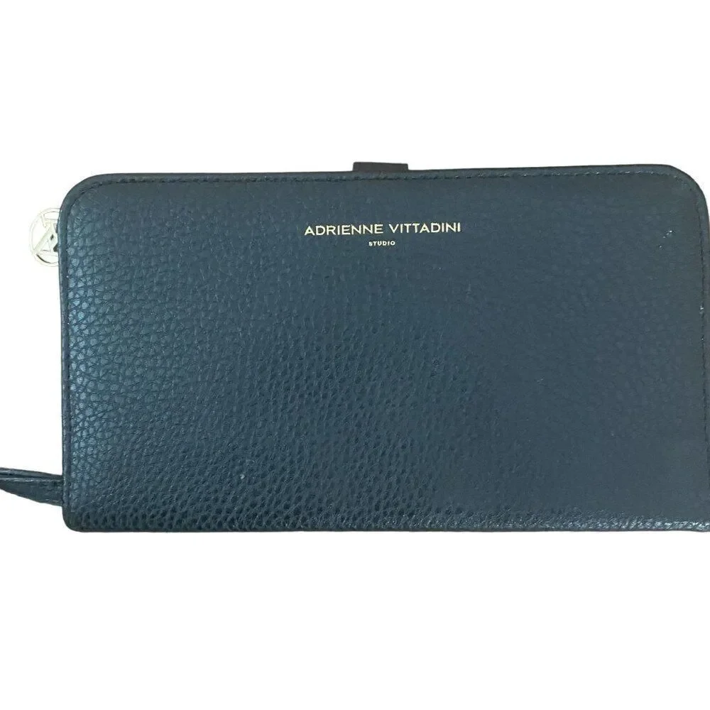 Adrienne Vittadini Black Leather Clutch